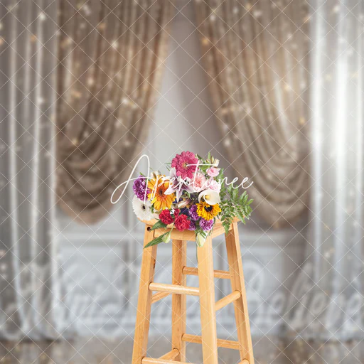 Gold Silver Curtain Sparkle Retro Photo Backdrop