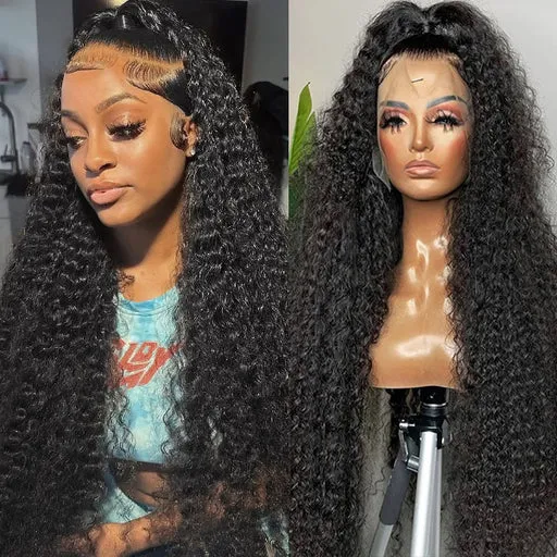 Curly Human Hair Full Lace Wig 150% Density Hd Lace Wigs Kinky Curly Wigs - 24/13x4 Front Wig