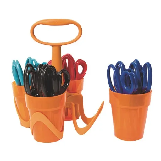 Fiskars Scissors With Caddy, Blunt Tip (pack Of 24)