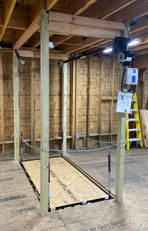 Attic Lift 1500 Lbs. Post Style - 42" X 84"/custom