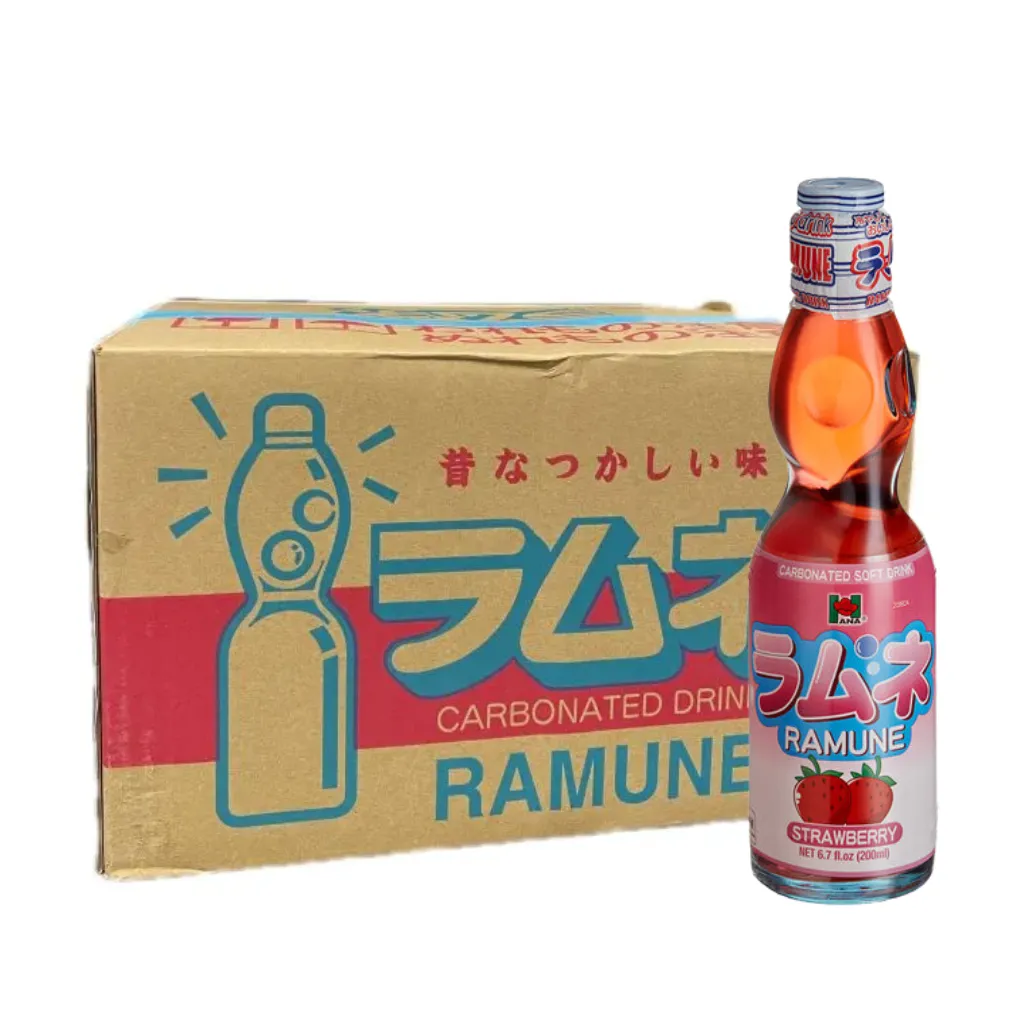 Hana Ramune Strawberry Soda 6.7oz Pack Of 24 1 Each