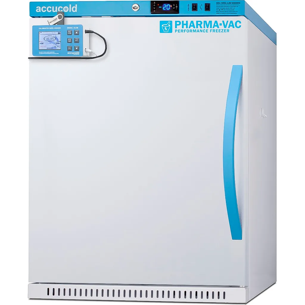 Accucold Vaccine Freezer, Lhd, Solid Door, Nist Ddl Factory Installed, 3.88 Cu. Ft. Cap, Artic White