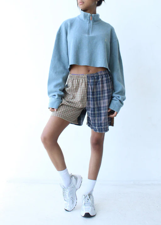 Rcycld Cropped Quarter Zip - Cool