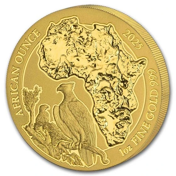 2025 Rwanda 1 Oz Gold African Ounce Martial Eagle Bu
