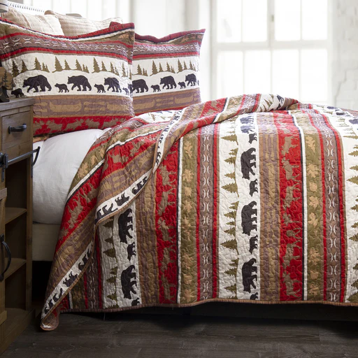Cabin & Lodge Stripe Quilt Set - Queen