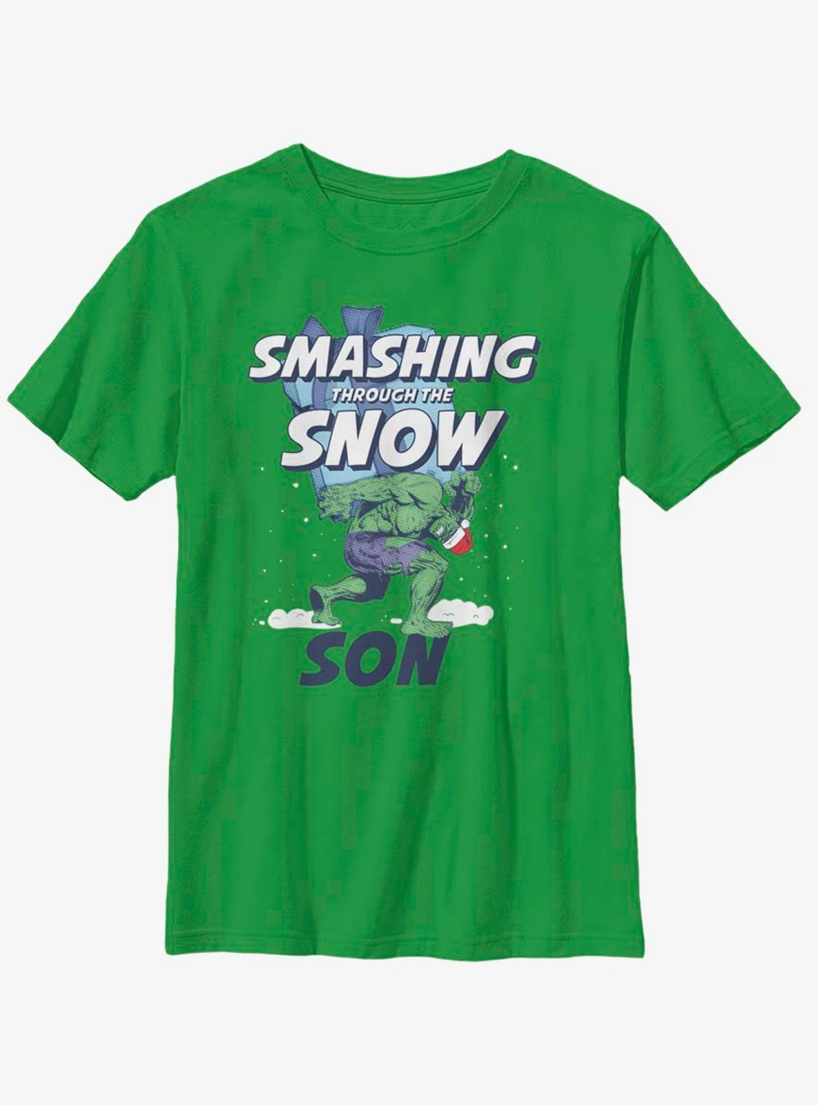 Marvel Hulk Smashing Snow Son Youth T-shirt