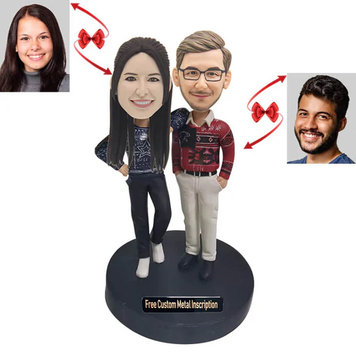 Leisure Men And Women Custom Bobblehead - 15cm(about 6in) Save $19.8/bobble Head (only $19.8 More)
