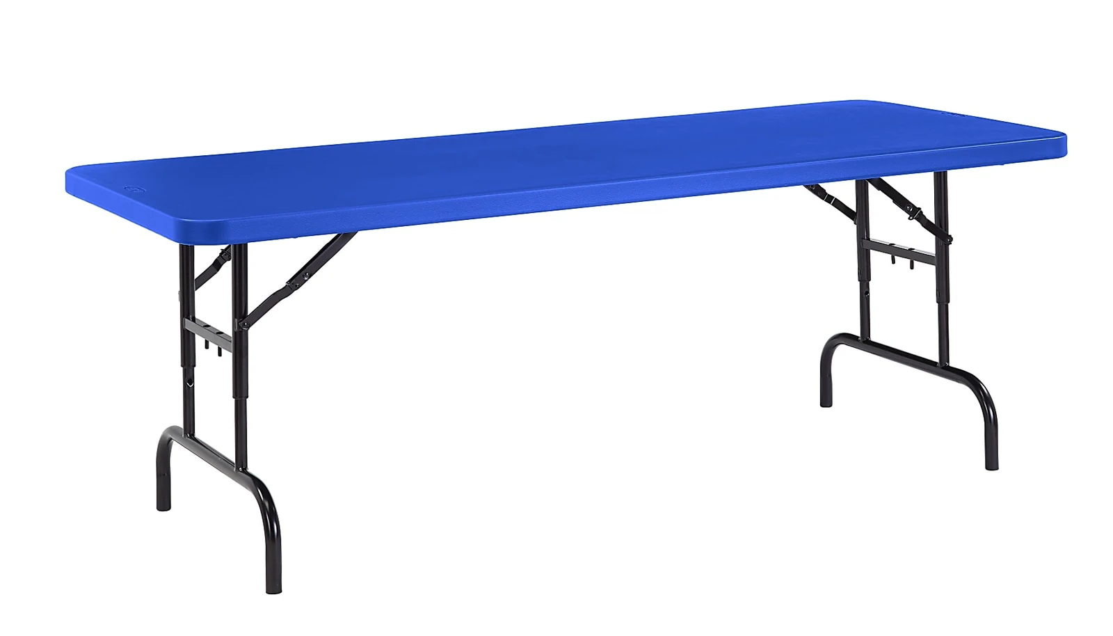 Primary Color Adjustable Folding Table, Rectangle, Blue/black