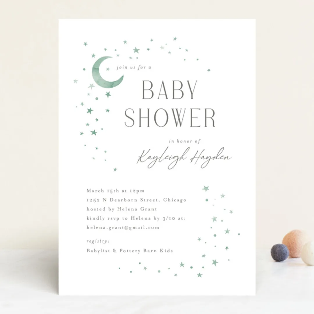 Stardust Baby Shower Invitations