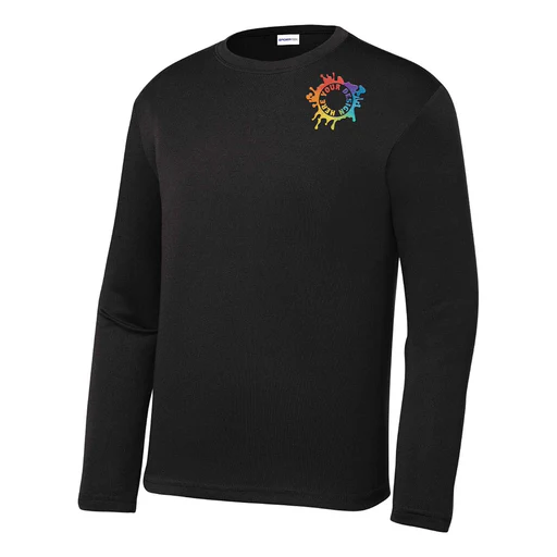 Mato & Hash Youth Unisex Performance Polyester Long Sleeve T-shirt Embroidery