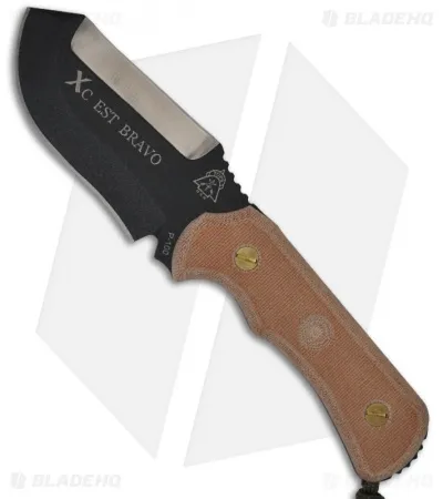 Tops Knives Xcest-bravo Fixed Blade Knife (3.25" Black Plain)
