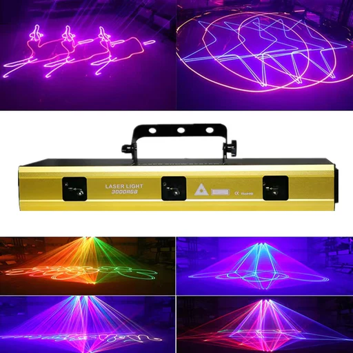 3-head Rgb Animation Laser Light-a19 - 1.8w/uk Plug