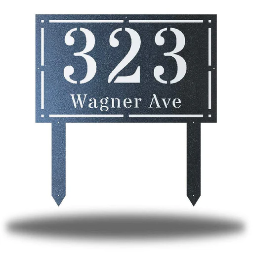 Premium White Rectangle Address Stake - Rust/yes (+$10)