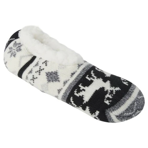 Sof Sole Women's Fireside Ultra Warm Cozy Slippers - Medium - Moosin Heart Black