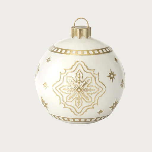 White & Gold Resin Decorative Table Top Ornament - 13" Medium