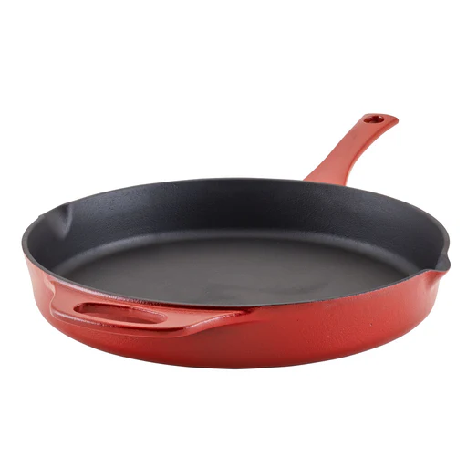 12-inch Nitro Cast Iron Skillet - Red