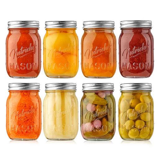 12 Pcs. Glass Mason Jars With Regular Lids And Bands, Diy Magnetic Spice Jars, Ideal For Meal Prep, Jam, Honey, Wedding Favors, And More - 2 Pack