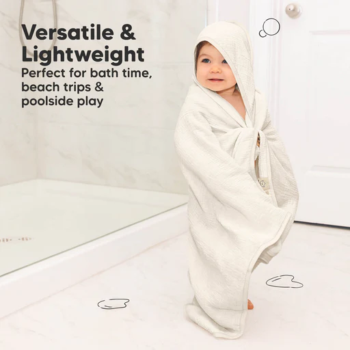 2-pack Lyra Muslin Hooded Towels (graphite)