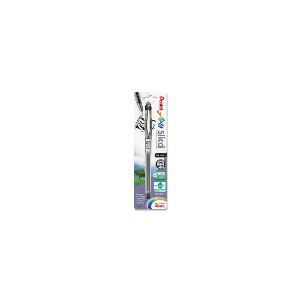 Pentel Arts Slicci Gel Pen Bulk Extra Fine Pen Point Type - 0.3 Mm Pen Point Size - Black Ink - Clear Barrel