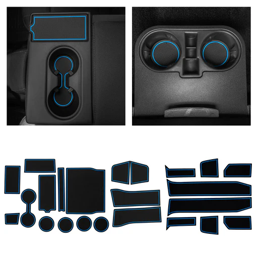 2017-2020 Ford F150 - Premium Cup Holder Liners Kit - Blue Trim/bucket Supercrew