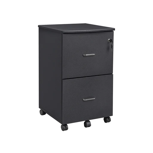 Caisson De Bureau Avec 2 Tiroirs - Noir Granite