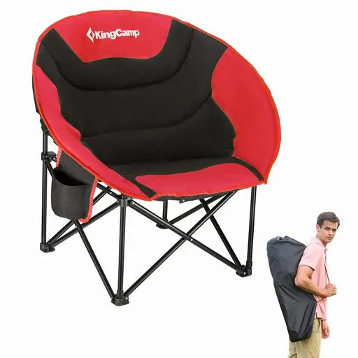 Kingcamp Oversized Saucer Round Camping Chair Portable Padded Kc3816 - Red