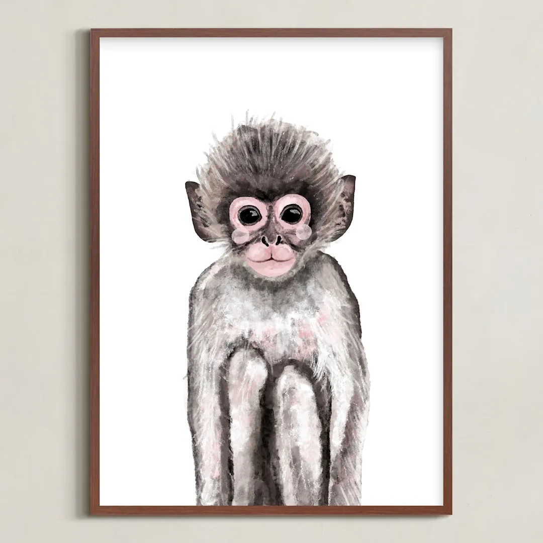 Baby Animal Monkey Art Print By Cass Loh