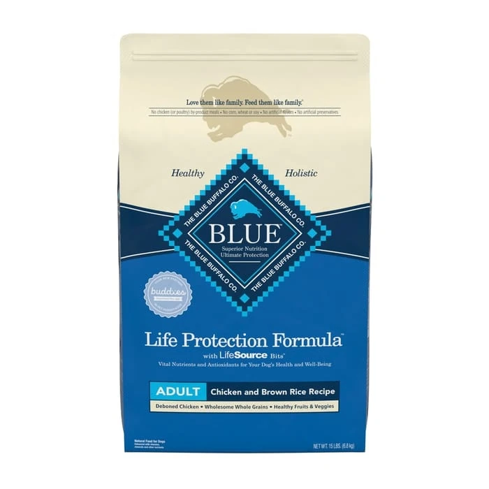 Blue Buffalo Life Protection Formula Adult Chicken & Brown Rice Recipe Dry Dog Food 15 Lb Bag