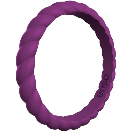 Enso Rings Braided Stackables Series Silicone Ring - Plum/6