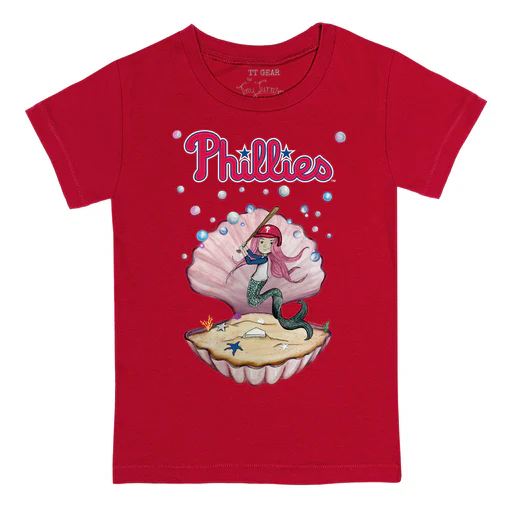 Philadelphia Phillies Mermaid Tee Shirt - Youth Xl (12-14)/red