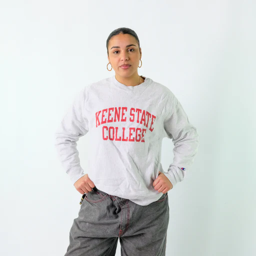 Light Grey 90s Keene State College Sweatshirt (m)