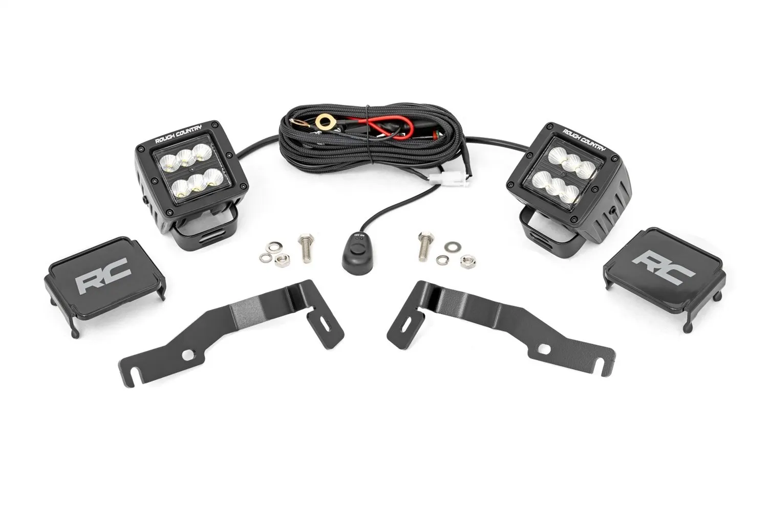 Rough Country Led Light Kit - Ditch Mount - 2" Black Pair - Flood - Toyota Tacoma (2024)
