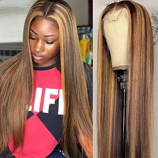 Hairsmarket Honey Blonde Wig 13x4 Lace Front Wigs Straight Human Hair Colored Wigs