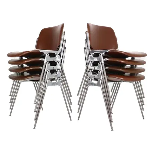 1960s Giancarlo Piretti For Castelli Dining Chairs "dsc 106", Italy - Set Of 8