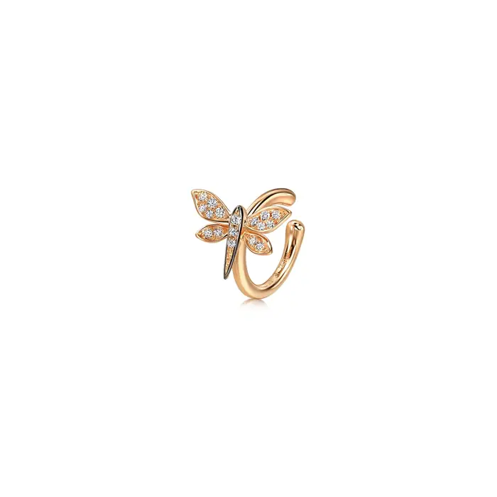 'symphony' 18k Red & Black Gold Diamond Single Ear Cuff