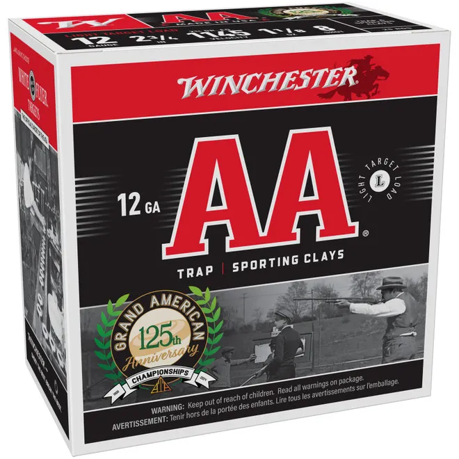 Winchester Aa128 Aa Light Target Load 12 Gauge 2.75" 1 1/8 Oz 8 Shot 25 Rounds
