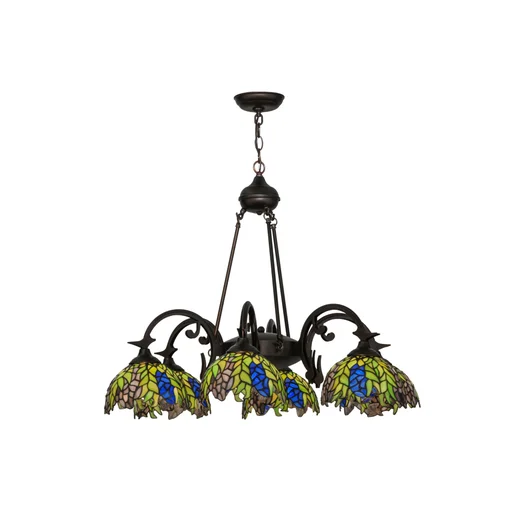 Tiffany Honey Locust 32 Inch 6 Light Chandelier By Meyda Lighting