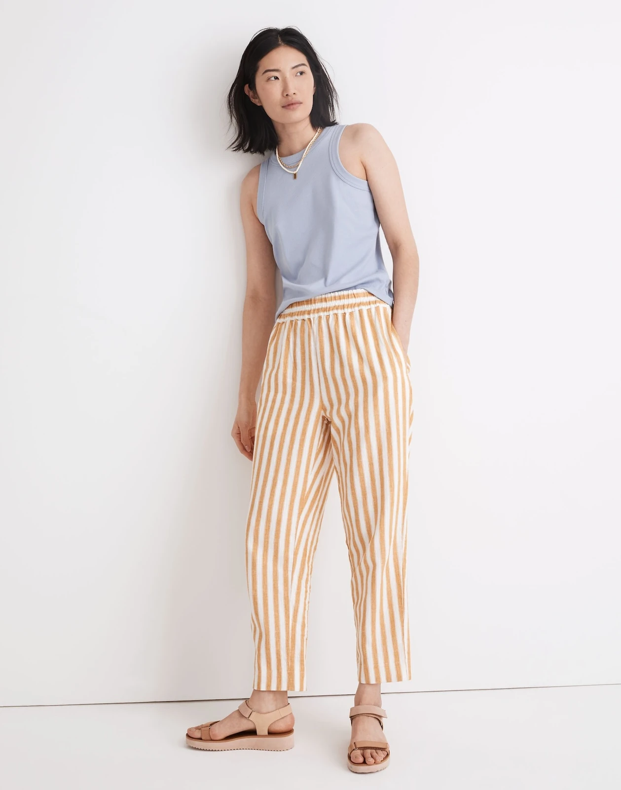Tall Tapered Huston Pull-on Crop Pants In Stripe