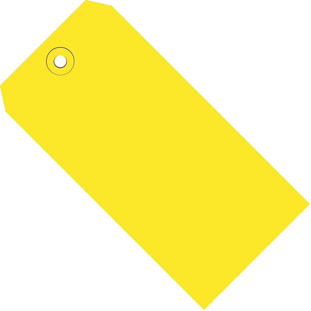 Partners Brand Color Shipping Tags, #4, 4 1/4" X 2 1/8", Yellow, Box Of 1,000