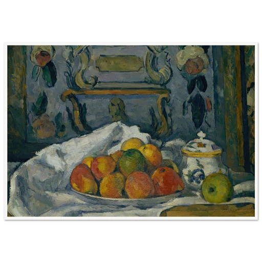 Dish Of Apples (ca. 1876–77) Art Print | Paul Cezanne - 60x80 Cm / 24x32″/framed Poster/white Frame