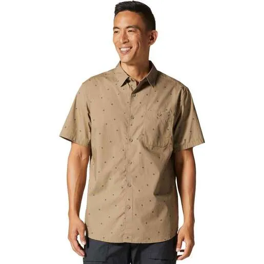 Mountain Hardwear Men's Big Cottonwood Short Sleeve Casual Shirt - Trail Dust Micro Sun Dot Print - M