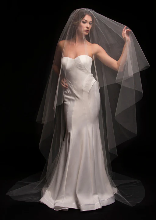 Catherine Two-tier Cathedral Length Veil - Blush