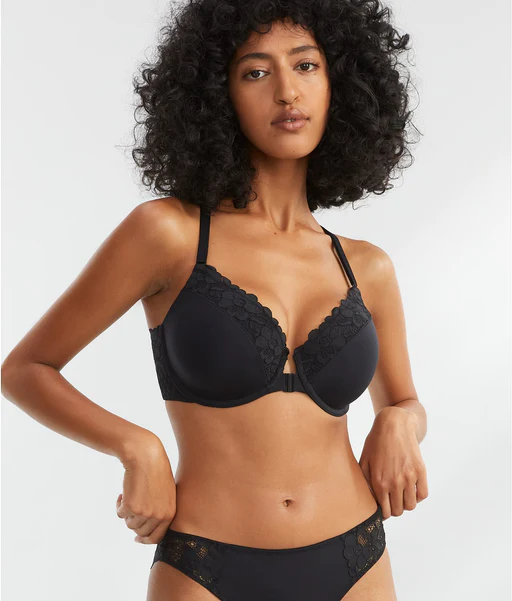 The Effortless Front-close Lace Bra - Black/a