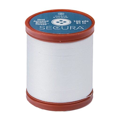 Coats & Clark Secura Heat Activated Button Thread - Clearance Shades, White