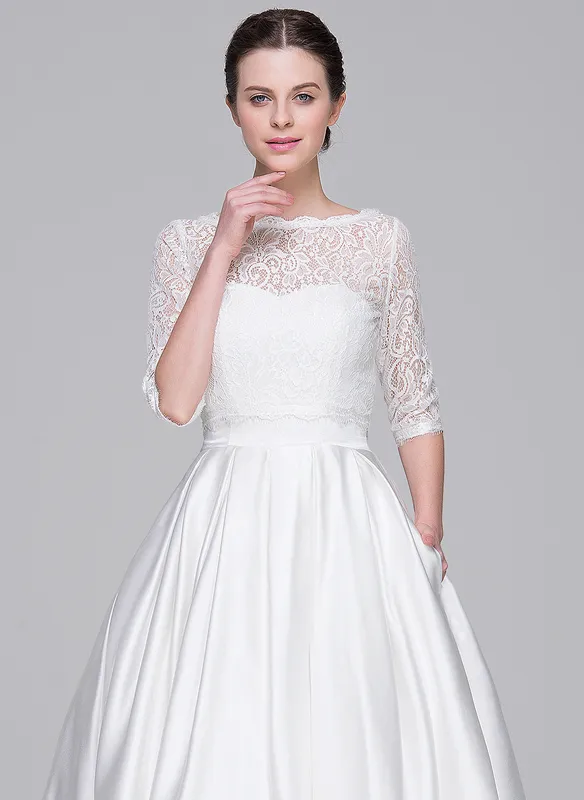 Lace 1/2 Sleeves Wedding Bridal Tops Wrap