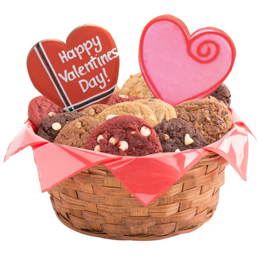 Sweet Valentine Basket - Large - 2 Cookie/1 Dozen