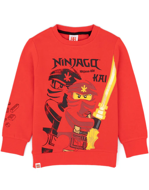 Lego Ninjago Sweater Boys Kids Kai Warrior Long Sleeve Red Jumper - 16