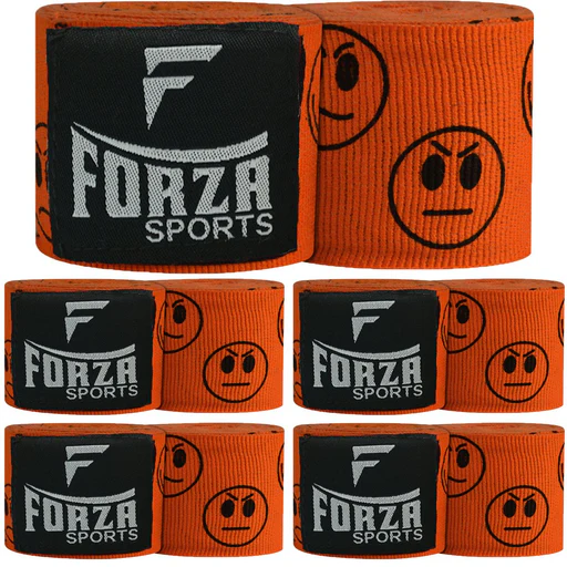 Forza Sports 180" Mexican Style Boxing And Mma Handwraps - 5-pack - Smileys Orange