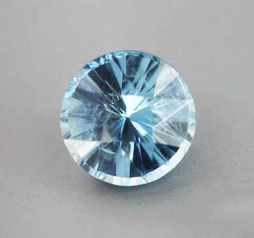 Loose 2.50 Ct Round Seafoam Blue Sapphire - Setting 6