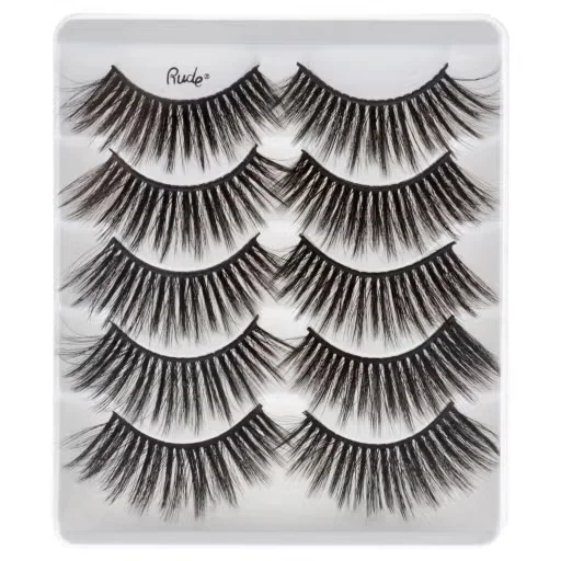 Essential Faux Mink 3d Lashes – Outspoken By Rude Cosmetics For Women – 5 Pair Eyelashes